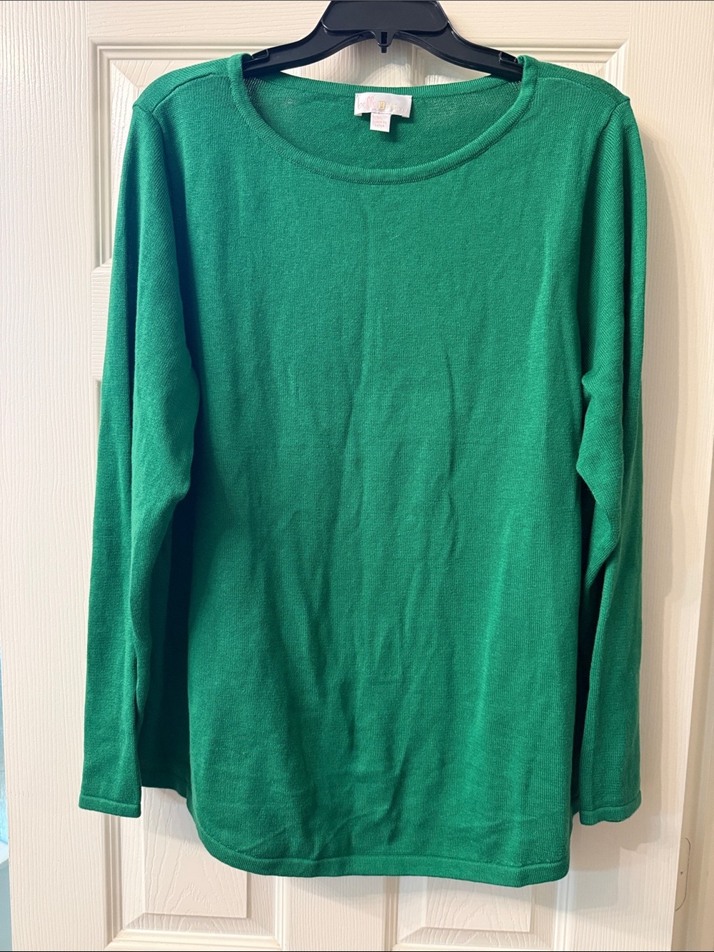 Belle by Kim Gravel Emerald Green Long-Sleeve Crewneck Tunic